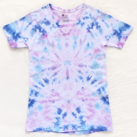 Custom Pastel Tie Dye T-Shirt Pink + Blue | S - Picture 4 of 8